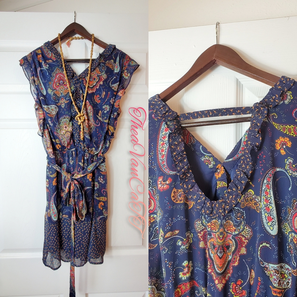 ♡ DR2 - Paisley Floral Pattern Ruffles Sundress! ♡ - Picture 1 of 5